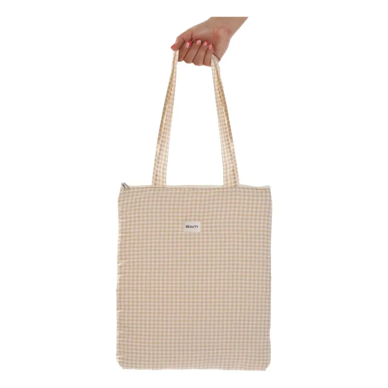 Naisten Käsilaukku Versa Vichy Beige 40 x 33 cm