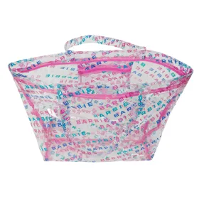 Naiste Kotid Barbie Logomania Läbipaistev Heleroosa 54 x 35 x 17 cm