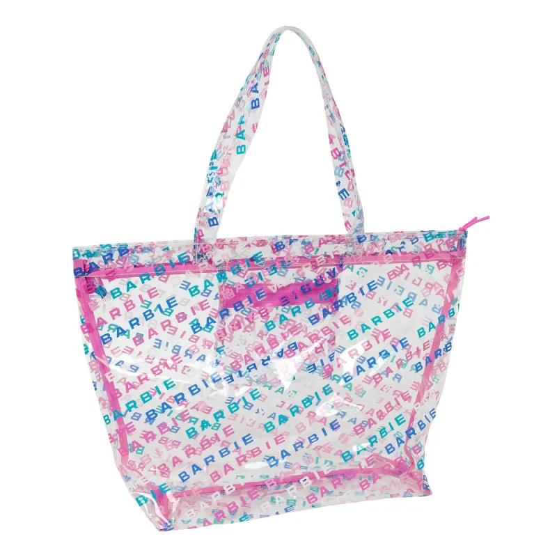 Naiste Kotid Barbie Logomania Läbipaistev Heleroosa 54 x 35 x 17 cm