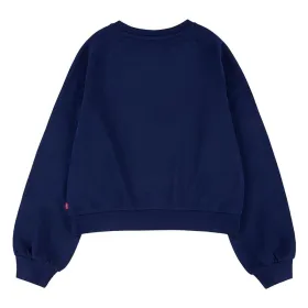 Naisten huputon collegepaita Levi's Benchwarmer Crew Girl Tummansininen