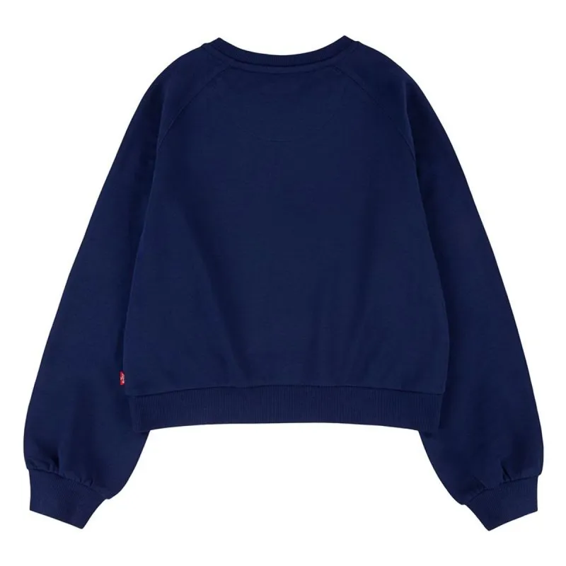 Naisten huputon collegepaita Levi's Benchwarmer Crew Girl Tummansininen
