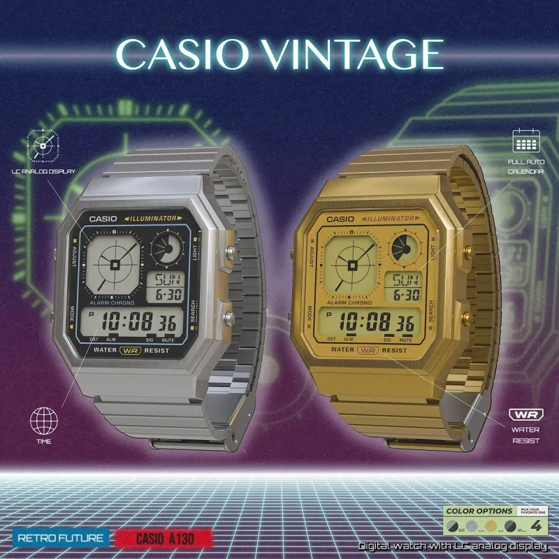 Miesten rannekellot Casio A130WEG-9AEF
