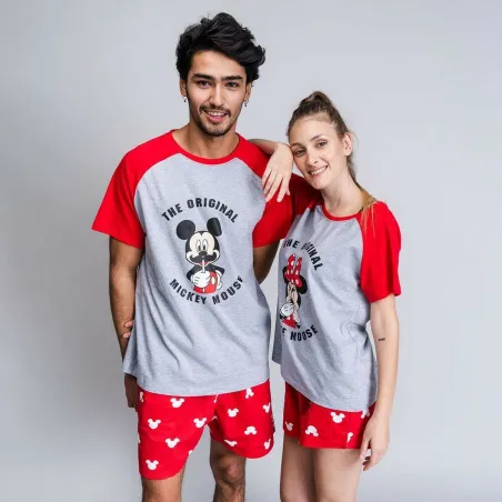 Vasaras pidžamu zēniem Mickey Mouse Sarkans (Odrasle) Vīriešu Pelēks