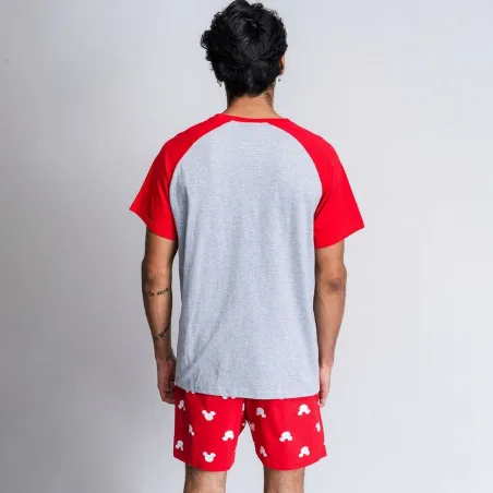 Vasaras pidžamu zēniem Mickey Mouse Sarkans (Odrasle) Vīriešu Pelēks