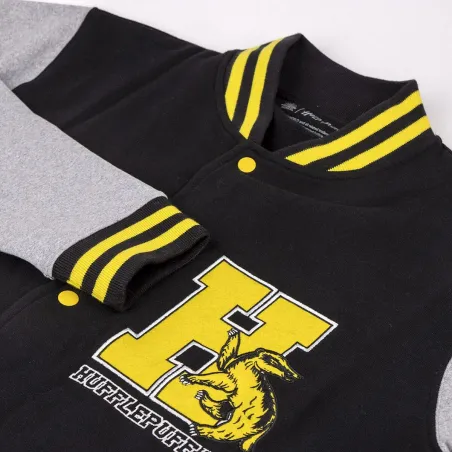Unisex huputon collegepaita Harry Potter Hufflepuff Musta Harmaa