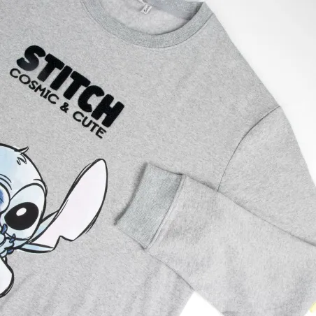 Moteriškas džemperis be gobtuvo Stitch Pilka