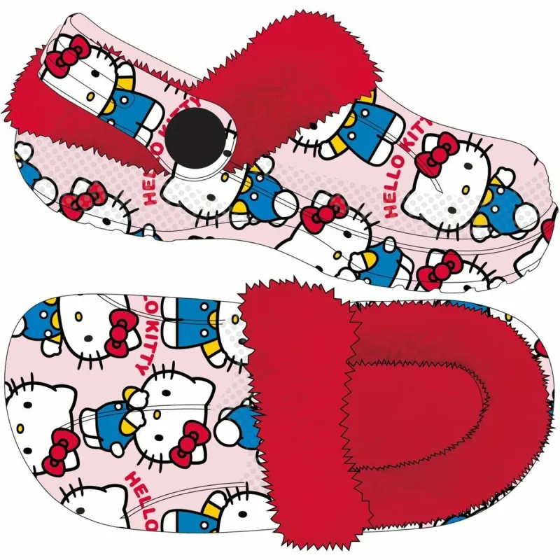 домашними тапочками Hello Kitty Розовый
