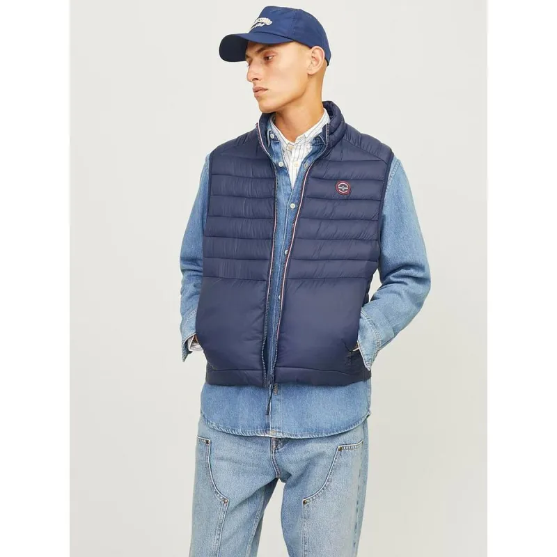 Vyriška užsegama liemenė Jack & Jones JJESPRINT BODYWARMER COLLAR NOOS 12258457 Tamsiai mėlyna