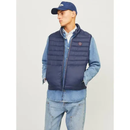 Men's Quilted Gilet Jack & Jones JJESPRINT BODYWARMER COLLAR NOOS 12258457 Navy Blue