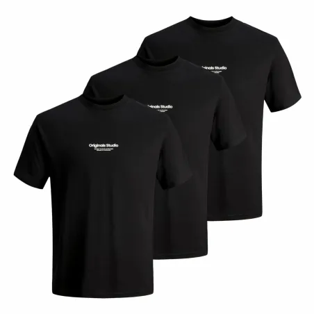Vīriešu Krekls ar Īsām Piedurknēm Jack & Jones JORVESTERBRO TEE SS 12240121 Melns