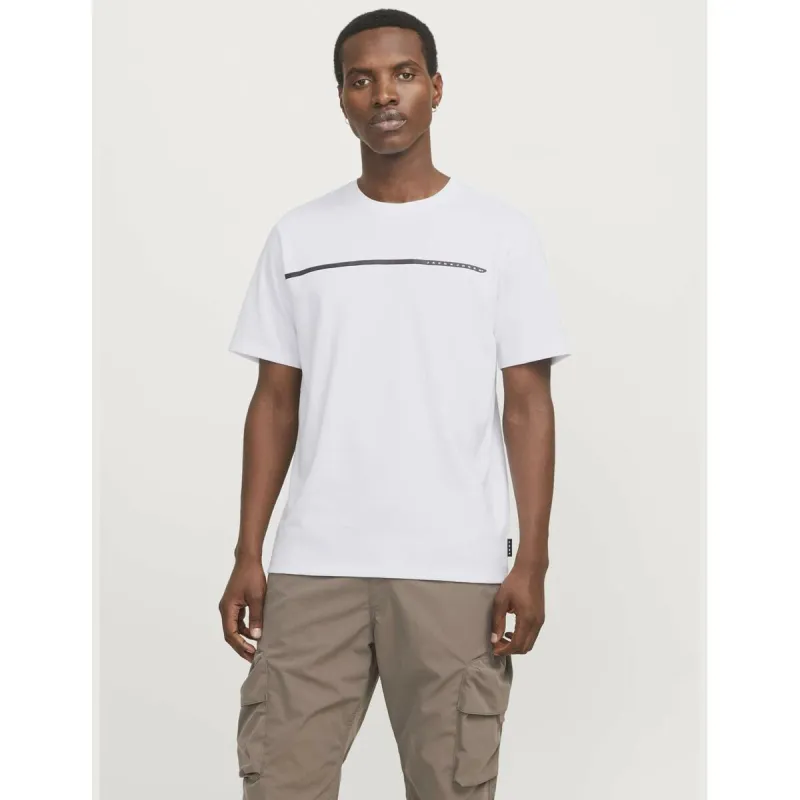 Lühikeste varrukatega T-särk, meeste Jack & Jones JCOFUSION FULL BRANDING 12273120 Valge