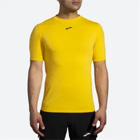 Vīriešu Krekls ar Īsām Piedurknēm Brooks High Point Dzeltens