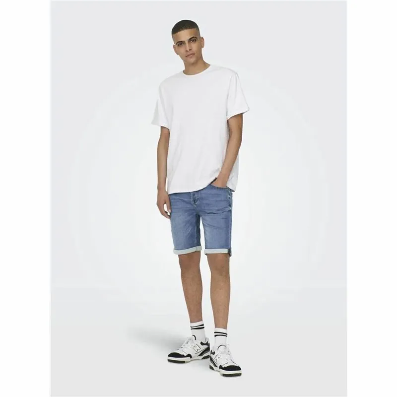 Vyriški Džinsiniai Šortai Only & Sons Onsply 8584 Blue Denim Mėlyna