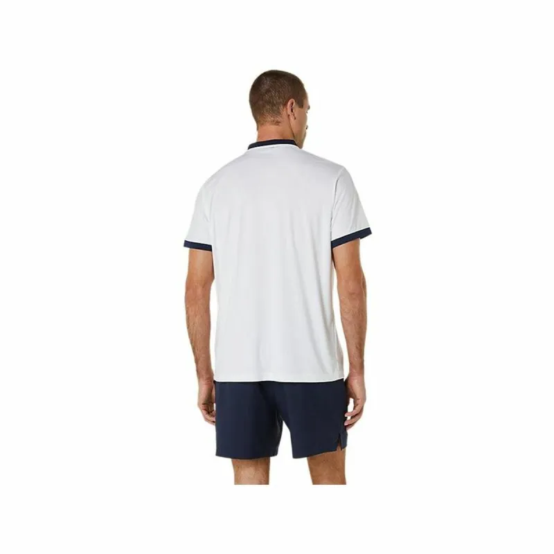 Vīriešu Polo ar Īsām Piedurknēm Asics Court Balts