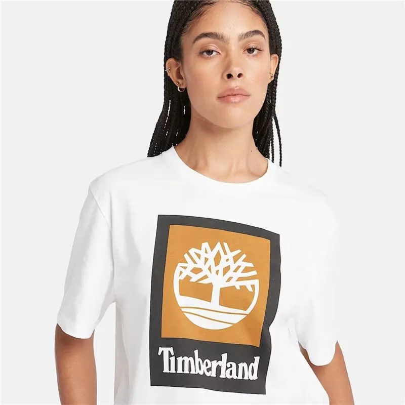 Футболка с коротким рукавом мужская Timberland Stack Logo Colored Белый