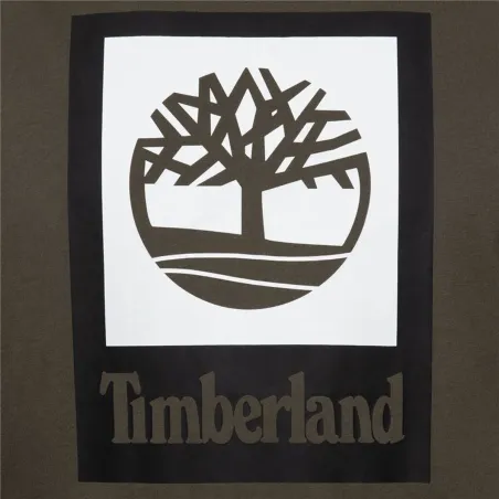 Lühikeste varrukatega T-särk, meeste Timberland Stack Logo Oliiv
