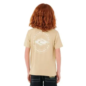 Krekls ar Īsām Piedurknēm Bērniem Rip Curl Stapler Tee Bēšs