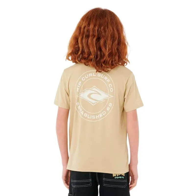 Krekls ar Īsām Piedurknēm Bērniem Rip Curl Stapler Tee Bēšs