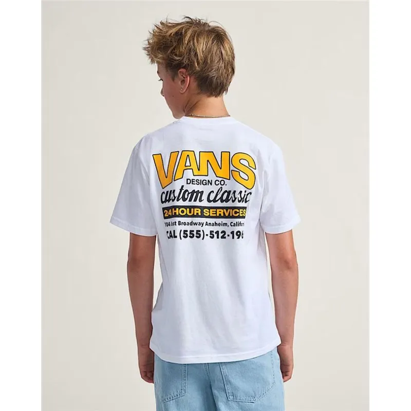Vaikiška Marškinėliai su trumpomis rankovėmis Vans Shop Front Balta