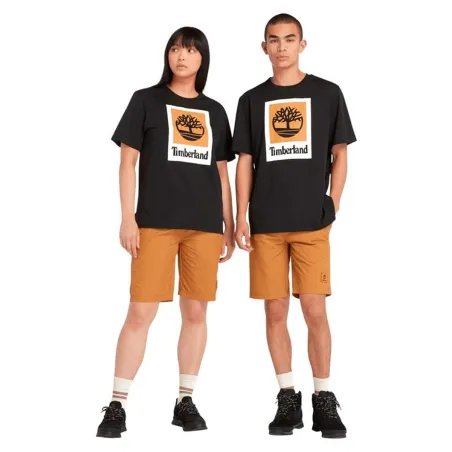 Vyriški marškinėliai su trumpomis rankovėmis Timberland Stack Logo Colored Short Sleeve Juoda