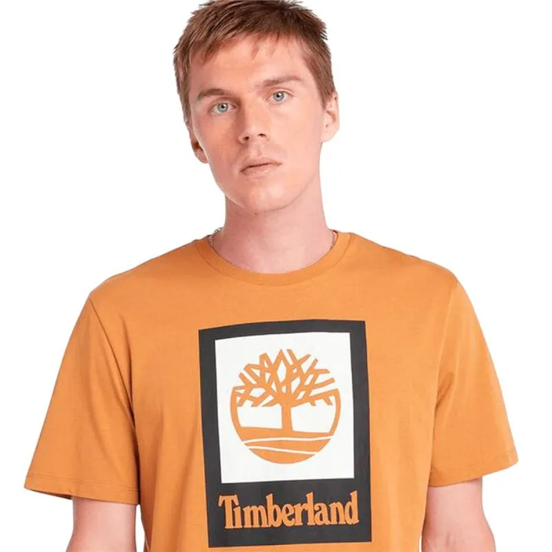 Vyriški marškinėliai su trumpomis rankovėmis Timberland Stack Logo Colored Short Sleeve Oranžinė