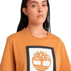 Vīriešu Krekls ar Īsām Piedurknēm Timberland Stack Logo Colored Short Sleeve Oranžs