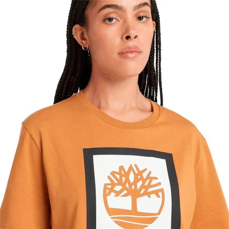 Vyriški marškinėliai su trumpomis rankovėmis Timberland Stack Logo Colored Short Sleeve Oranžinė