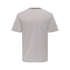 Vīriešu Krekls ar Īsām Piedurknēm Only & Sons Onsdawson Reg Stripe Gaiši brūns