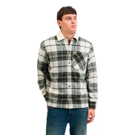 Vyriški marškiniai su ilgomis rankovėmis Jack & Jones Jjzac Teddy Overshirt Ls Alyvuogių aliejus
