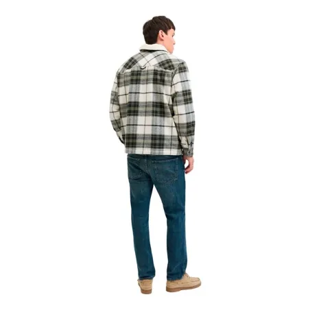 Vyriški marškiniai su ilgomis rankovėmis Jack & Jones Jjzac Teddy Overshirt Ls Alyvuogių aliejus