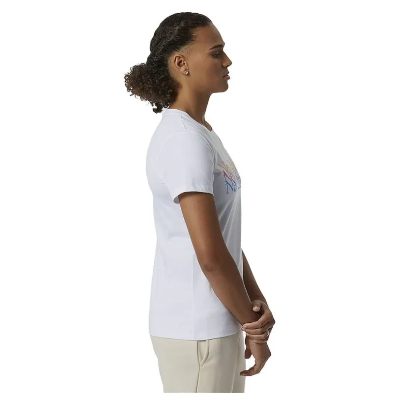 Women’s Short Sleeve T-Shirt New Balance Essentials Celebrate W White