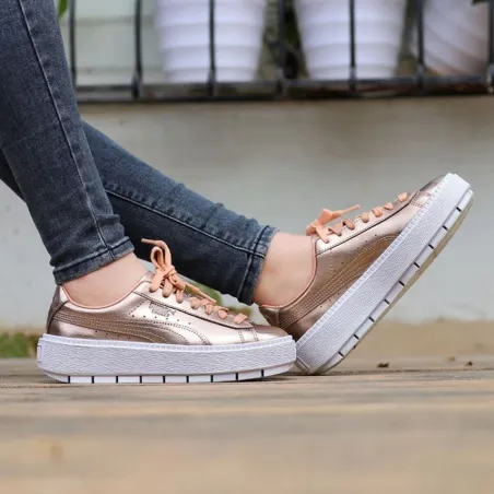 Naiste treeningkingad Puma Basket Platform Trace Luxe Pruun