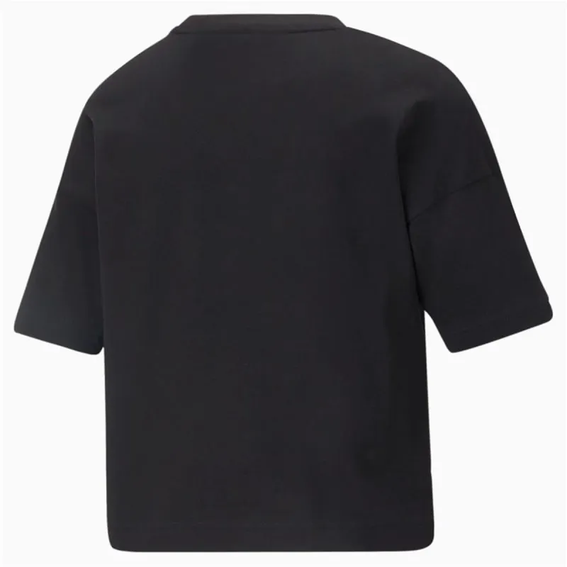 Lühikeste varrukatega T-särk, naiste Puma Power Tape Crop W Must