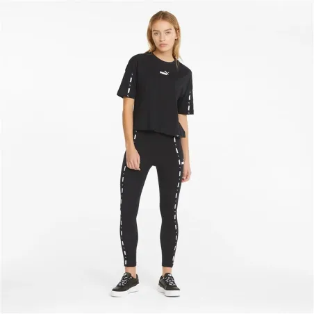 Lühikeste varrukatega T-särk, naiste Puma Power Tape Crop W Must