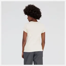 Naisten T-paita New Balance Essentials Beige