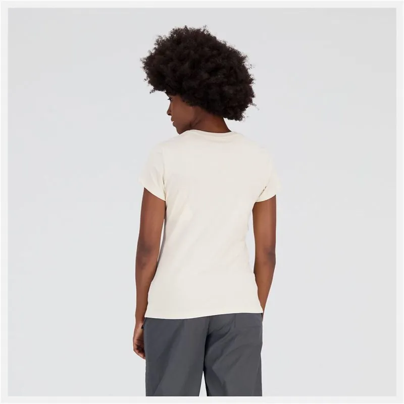 Naisten T-paita New Balance Essentials Beige