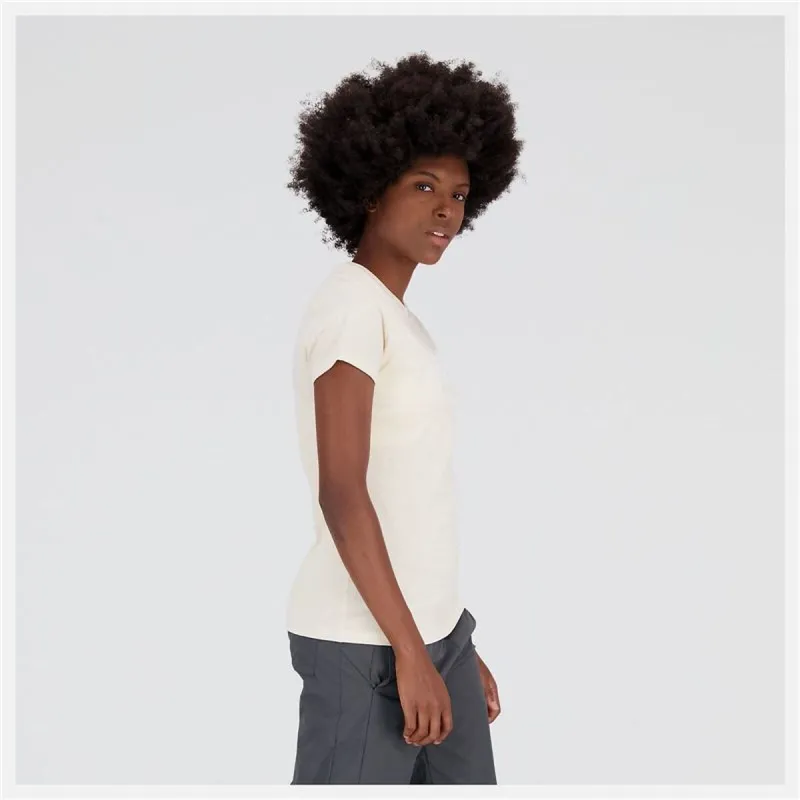 Naisten T-paita New Balance Essentials Beige