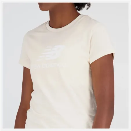 Naisten T-paita New Balance Essentials Beige
