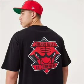 Vyriški marškinėliai su trumpomis rankovėmis New Era Championship Chicago Bulls Juoda