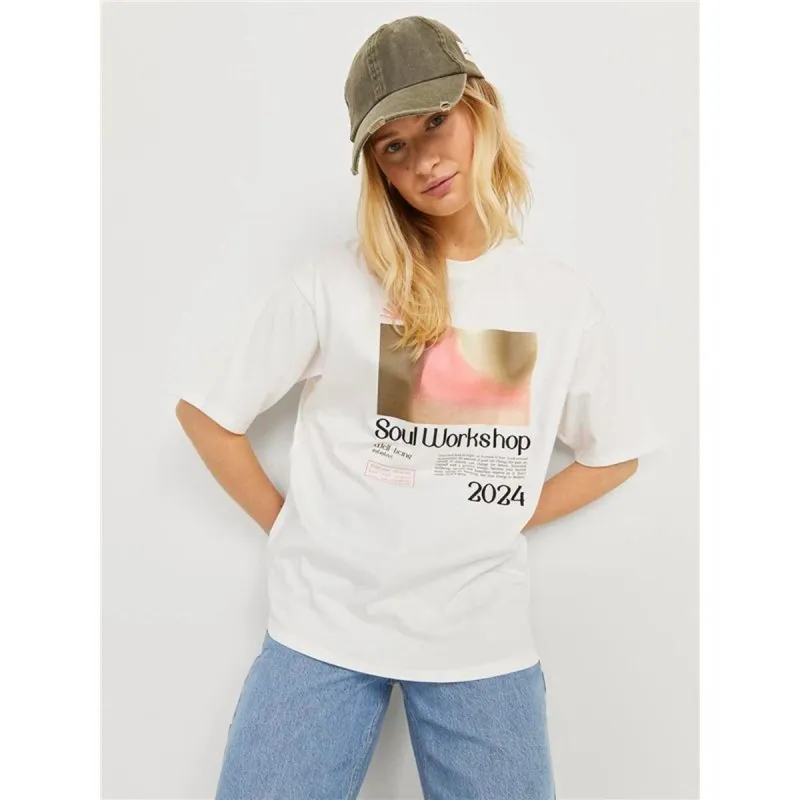 Naisten T-paita Jack & Jones Jxpaige Valkoinen