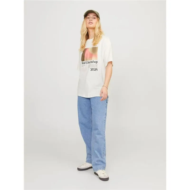 Sieviešu Krekls ar Īsām Piedurknēm Jack & Jones Jxpaige Balts