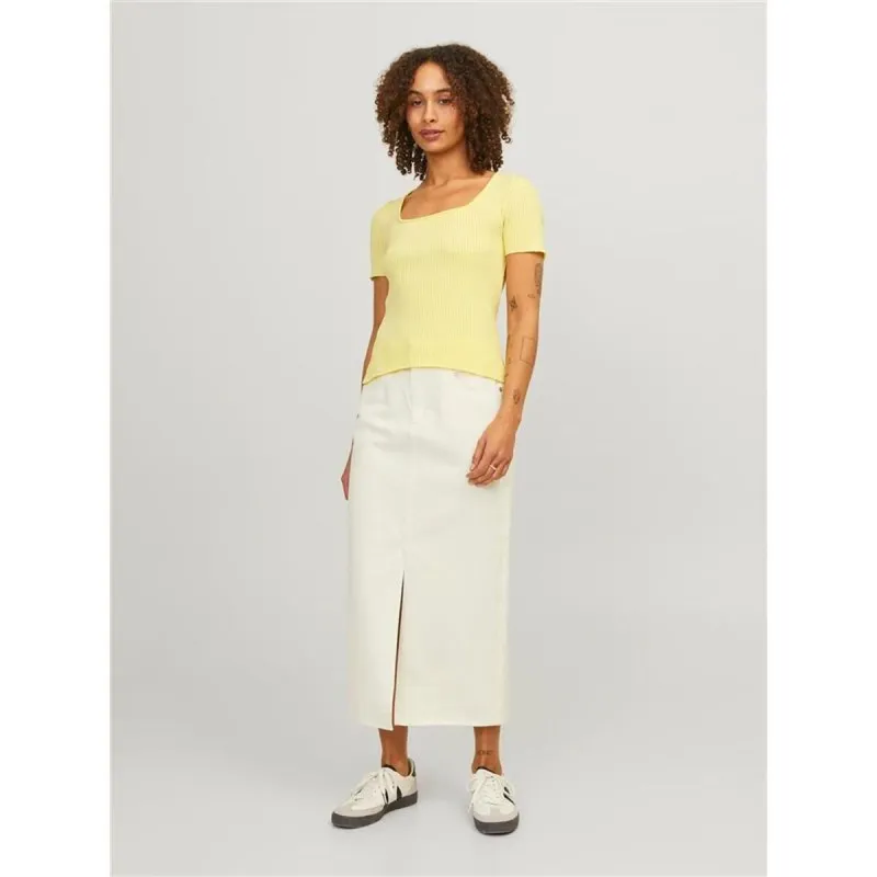 Women’s Short Sleeve T-Shirt Jack & Jones Jxsky Ss Knit Yellow