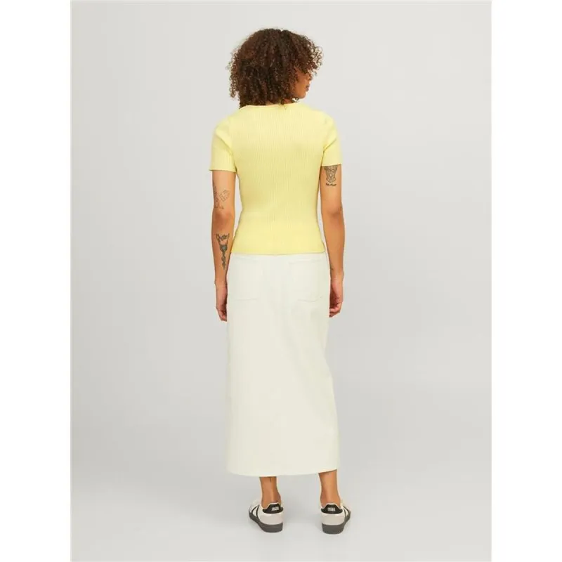 Women’s Short Sleeve T-Shirt Jack & Jones Jxsky Ss Knit Yellow