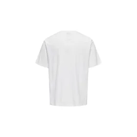 Miesten T-paita Only & Sons Mickey Rlx Cloud Dancer Valkoinen