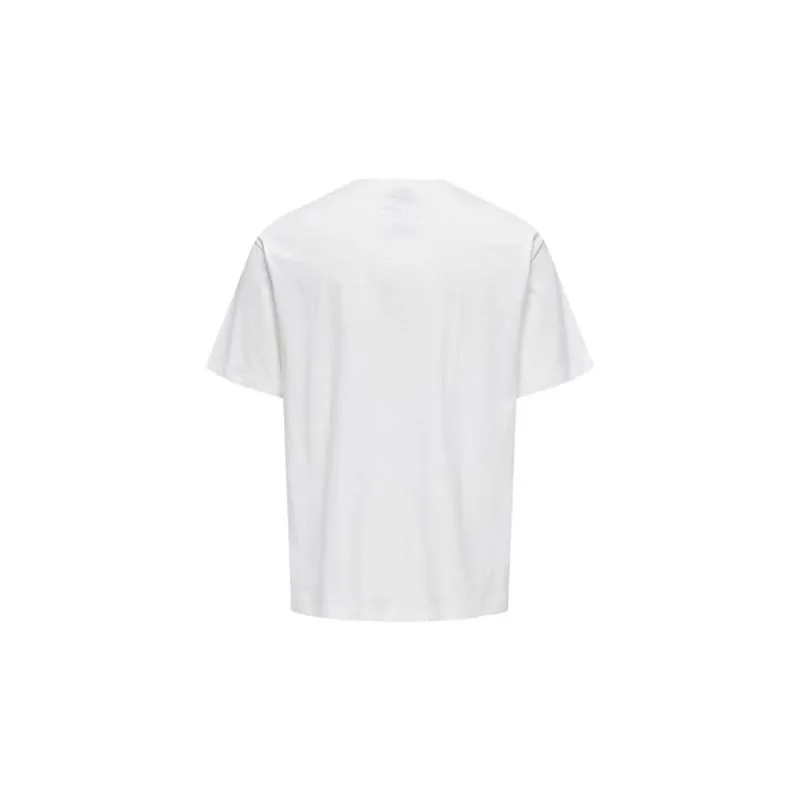 Miesten T-paita Only & Sons Mickey Rlx Cloud Dancer Valkoinen