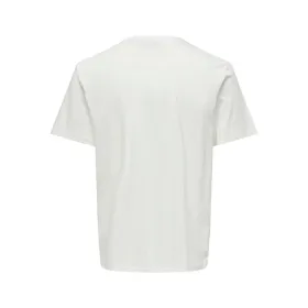 Men’s Short Sleeve T-Shirt Only & Sons Onskolton Reg Beach White