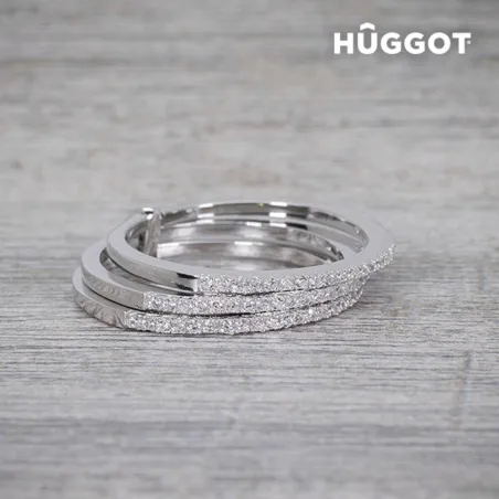 Hûggot Three 925 ehe hõbesõrmus tsirkoonidega