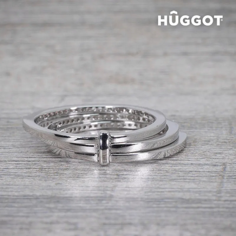 Hûggot Three 925 ehe hõbesõrmus tsirkoonidega