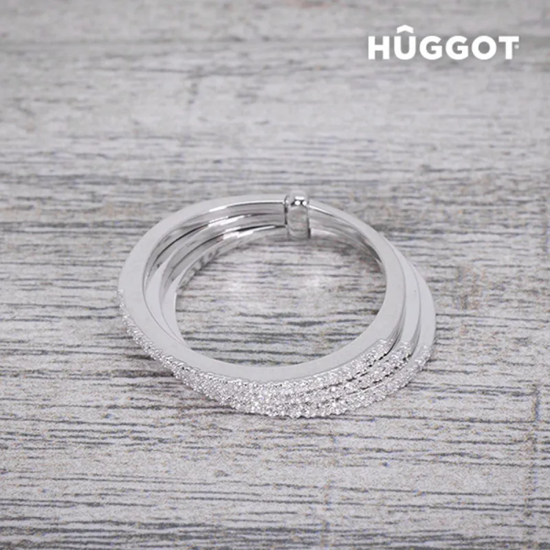 Кольцо Hûggot Three из стерлингового серебра 925 пробы с фианитами
