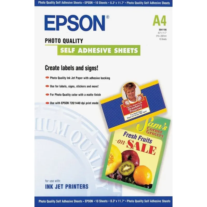 Pašlīpošs papīrs Epson C13S041106 A4 10 Loksnes (1 gb.)